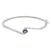 Thumbnail Image 0 of Oval Amethyst and 1/20 CT. T.W. Diamond Bypass Bangle in Sterling Silver