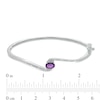 Thumbnail Image 2 of Oval Amethyst and 1/20 CT. T.W. Diamond Bypass Bangle in Sterling Silver