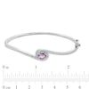 Thumbnail Image 2 of Oval Amethyst and Diamond Accent Frame Bypass Bangle in Sterling Silver