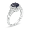 Thumbnail Image 3 of 8.0mm Black and Lab-Created White Sapphire Octagonal Frame Ring in Sterling Silver