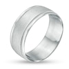 Thumbnail Image 2 of Men's 8.0mm Comfort Fit Wedding Band in Platinum