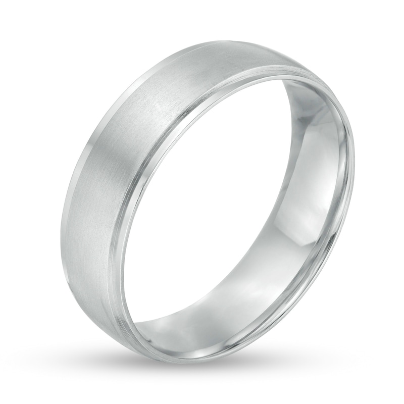 Zales Men's 6.0mm Polished Comfort Fit Wedding Band in Sterling Silver