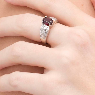 Gems and Jewels Mens Wedding Anniversary Band Ring in White Platinum Plated 925 Sterling Silver Plated Alloy Lab Red Garnet Gems and Jewels Mens Wedding Anniversary Band Ring in White Platinum Plated 925 Sterling Silver Plated Alloy Lab Red Garnet