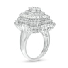 Thumbnail Image 2 of 3 CT. T.W. Composite Diamond Oval Frame Starburst Ring in 10K White Gold