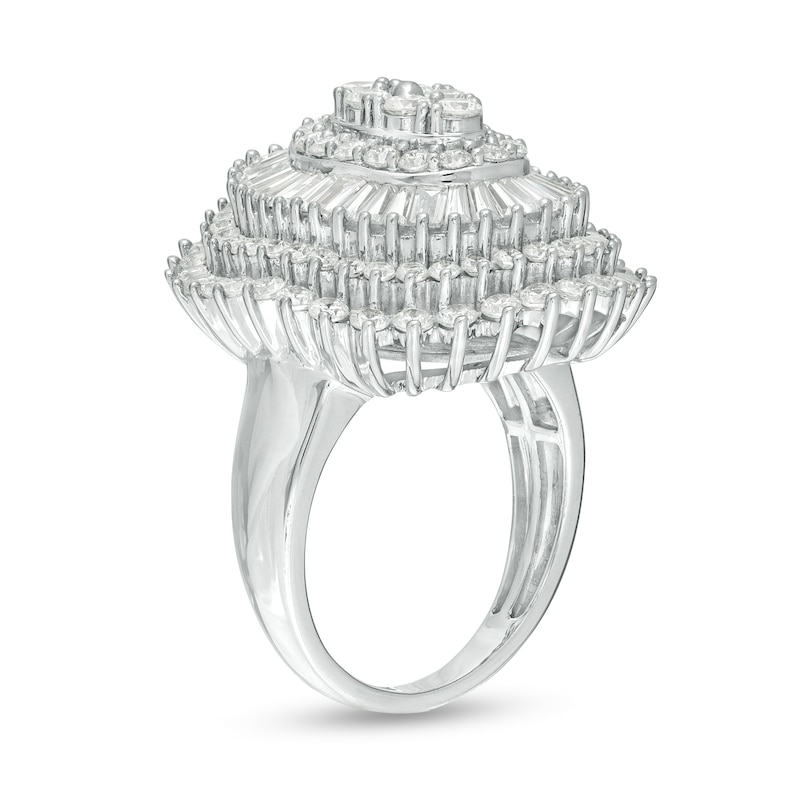 Main Image 3 of 3 CT. T.W. Composite Diamond Oval Frame Starburst Ring in 10K White Gold