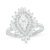 Thumbnail Image 1 of 1-1/2 CT. T.W. Composite Diamond Teardrop Starburst Frame Ring in 14K White Gold