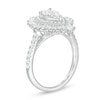 Thumbnail Image 3 of 1-1/2 CT. T.W. Composite Diamond Teardrop Starburst Frame Ring in 14K White Gold