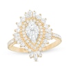 Thumbnail Image 0 of 1-1/2 CT. T.W. Composite Diamond Teardrop Starburst Frame Ring in 14K Gold