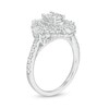 Thumbnail Image 3 of 1-1/4 CT. T.W. Composite Diamond Oval Starburst Frame Ring in 14K White Gold