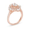 Thumbnail Image 2 of 1-1/4 CT. T.W. Composite Diamond Oval Starburst Frame Ring in 14K Rose Gold