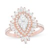 Thumbnail Image 0 of 1-1/2 CT. T.W. Composite Diamond Teardrop Starburst Frame Ring in 14K Rose Gold