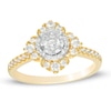 1/2 CT. T.W. Diamond Ornate Frame Engagement Ring in 14K Two-Tone Gold