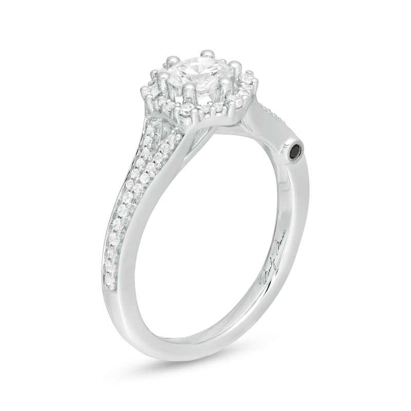 Marilyn Monroe™ Collection 3/4 CT. T.W. Diamond Hexagonal Frame Art Deco Engagement Ring in 14K White Gold