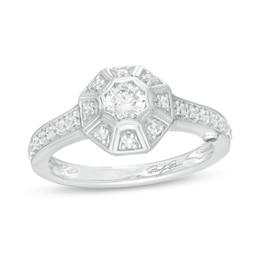 Marilyn Monroe™ Collection 1/2 CT. T.W. Diamond Octagonal Frame Art Deco Engagement Ring in 14K White Gold