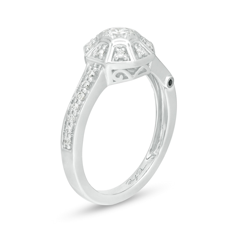 Main Image 2 of Marilyn Monroe™ Collection 1/2 CT. T.W. Diamond Octagonal Frame Art Deco Engagement Ring in 14K White Gold