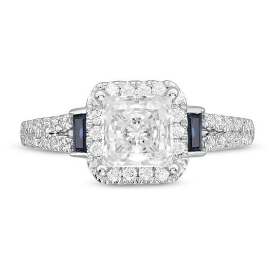 Vera Wang Love Collection 1-1/2 CT. T.w. Certified Princess-Cut Diamond Frame Engagement Ring in 14K White Gold (I/Si2)