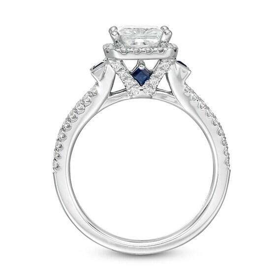 Vera Wang Love Collection 1-1/2 CT. T.w. Certified Princess-Cut Diamond Frame Engagement Ring in 14K White Gold (I/Si2)