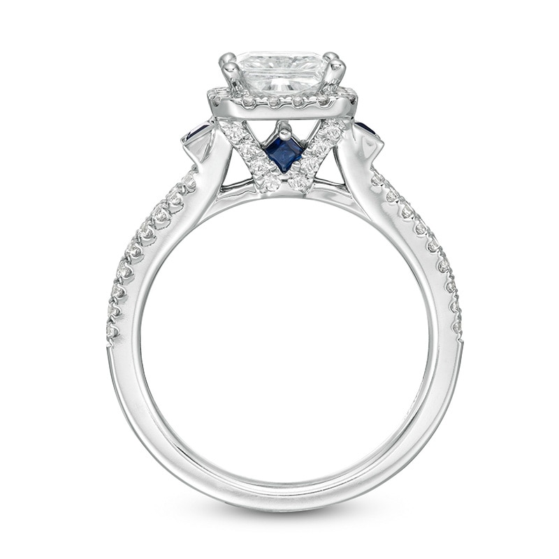 Vera Wang Love Collection 1-1/2 CT. T.W. Certified Princess-Cut Diamond Frame Engagement Ring in 14K White Gold (I/SI2)