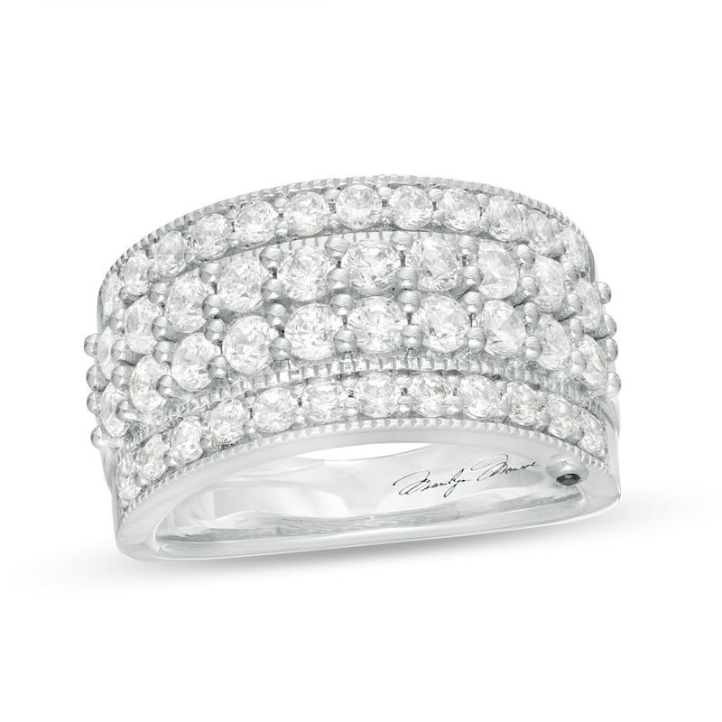 Main Image 1 of Marilyn Monroe™ Collection 2 CT. T.W. Diamond Multi-Row Vintage-Style Anniversary Band in 14K White Gold