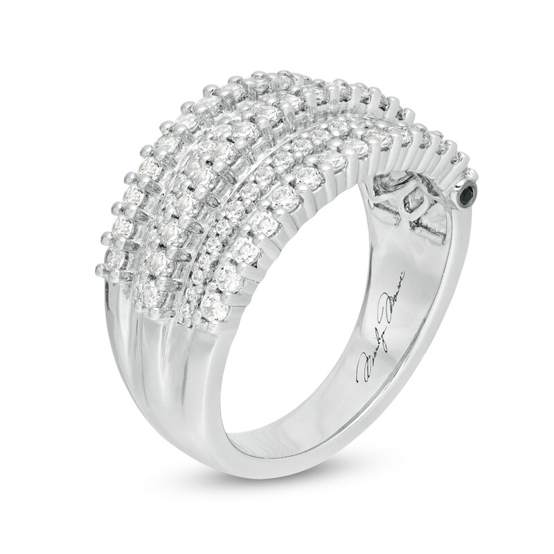 Main Image 2 of Marilyn Monroe™ Collection 1 CT. T.W. Diamond Multi-Row Anniversary Ring in 14K White Gold