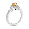 Thumbnail Image 2 of Vera Wang Love Collection Certified Pear-Shaped Sapphire and 1/2 CT. T.W. Diamond Engagement Ring in 14K White Gold