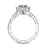 Thumbnail Image 4 of Vera Wang Love Collection Certified Pear-Shaped Pink Sapphire and 1 CT. T.W. Diamond Engagement Ring in 14K White Gold