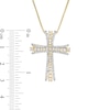 Thumbnail Image 3 of 1 CT. T.W. Diamond Multi-Row Flared Cross Pendant in 10K Gold