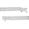 Thumbnail Image 3 of Lab-Created White Sapphire Double Row Bracelet in Sterling Silver - 7.5"