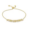 Thumbnail Image 1 of Marquise Lab-Created White Sapphire Laurel Leaves Bolo Bracelet in Sterling Silver with 18K Gold Plate - 9.0"