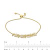 Thumbnail Image 3 of Marquise Lab-Created White Sapphire Laurel Leaves Bolo Bracelet in Sterling Silver with 18K Gold Plate - 9.0"
