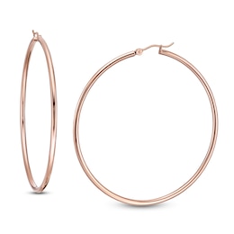 55.0mm Tube Hoop Earrings in 14K Rose Gold