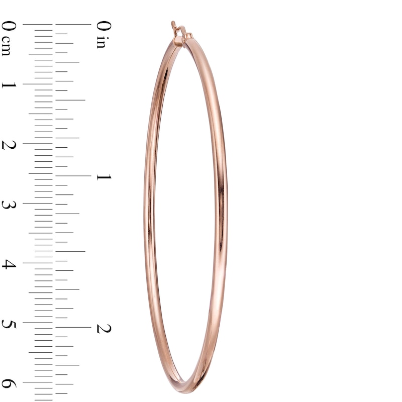 Main Image 2 of 55.0mm Tube Hoop Earrings in 14K Rose Gold