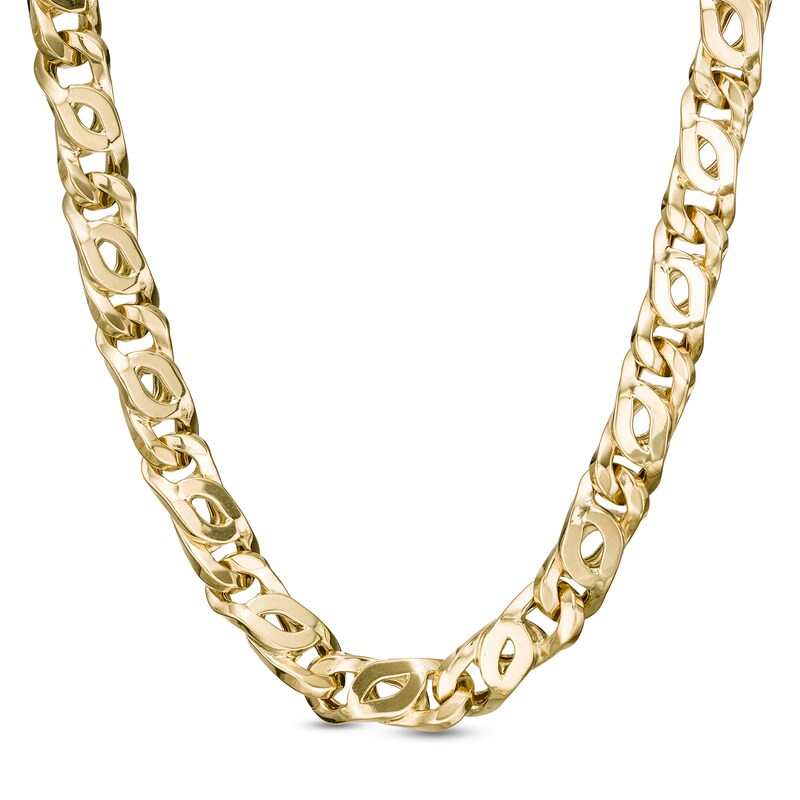 Men's 7.0mm Twisted Oval Link Chain Necklace in 14K Gold 24" Online