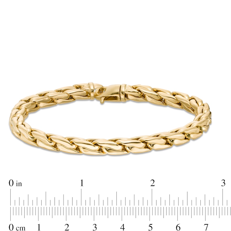 Men's 5.5mm Twisted Square Link Chain Bracelet in 14K Gold - 8.5"