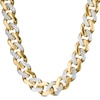 Thumbnail Image 0 of 11.3mm Diamond-Cut Alternating Curb Chain Necklace in 14K Two-Tone Gold - 24"