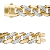 Thumbnail Image 2 of 11.3mm Diamond-Cut Alternating Curb Chain Necklace in 14K Two-Tone Gold - 24"