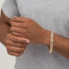 Thumbnail Image 2 of 11.3mm Diamond-Cut Alternating Curb Chain Bracelet in 14K Two-Tone Gold - 8.5"