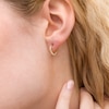 11.7 x 11.0mm Diamond-Cut Circle Pattern Huggie Hoop Earrings in 14K Gold