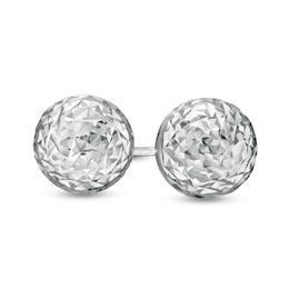 7.0mm Diamond-Cut Ball Stud Earrings in 14K White Gold