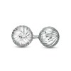 Thumbnail Image 1 of 5.0mm Diamond-Cut Stripe Pattern Ball Stud Earrings in 14K White Gold