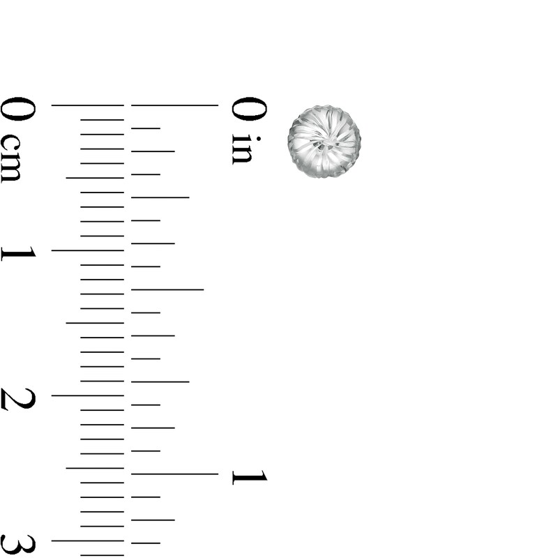 Main Image 3 of 5.0mm Diamond-Cut Stripe Pattern Ball Stud Earrings in 14K White Gold