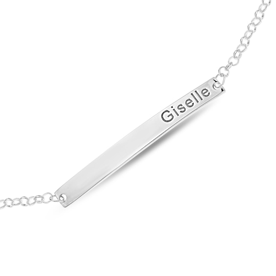 Engravable Name Bar Bracelet (1 Line) - 8.0"