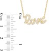 Thumbnail Image 3 of Lab-Created White Sapphire "love" Necklace in Sterling Silver with 18K Gold Plate
