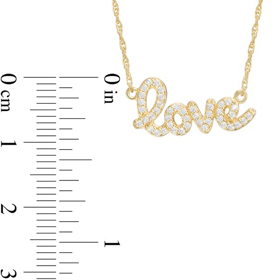 Lab-Created White Sapphire "love" Necklace in Sterling Silver with 18K Gold Plate