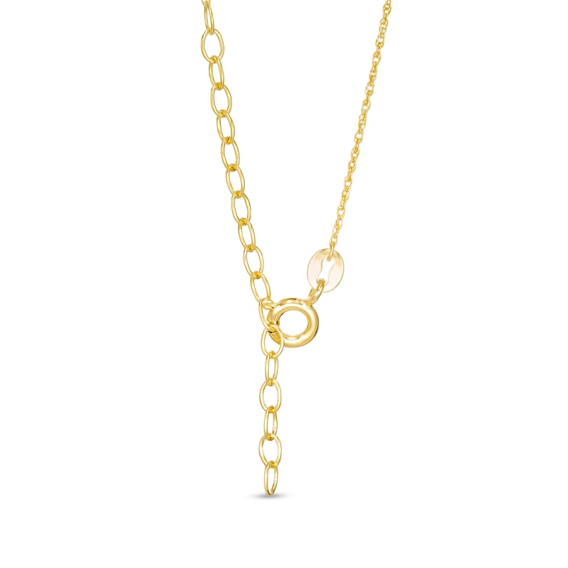 Main Image 3 of Lab-Created White Sapphire Cursive "blessed" Necklace in Sterling Silver with 18K Gold Plate