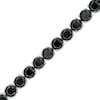 Thumbnail Image 1 of Lab-Created Black Spinel and White Sapphire Tennis Bracelet in Sterling Silver - 7.25"