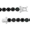 Thumbnail Image 3 of Lab-Created Black Spinel and White Sapphire Tennis Bracelet in Sterling Silver - 7.25"
