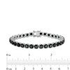 Thumbnail Image 4 of Lab-Created Black Spinel and White Sapphire Tennis Bracelet in Sterling Silver - 7.25"