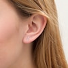 Diamond-Cut Bar Stud Earrings in 14K White Gold