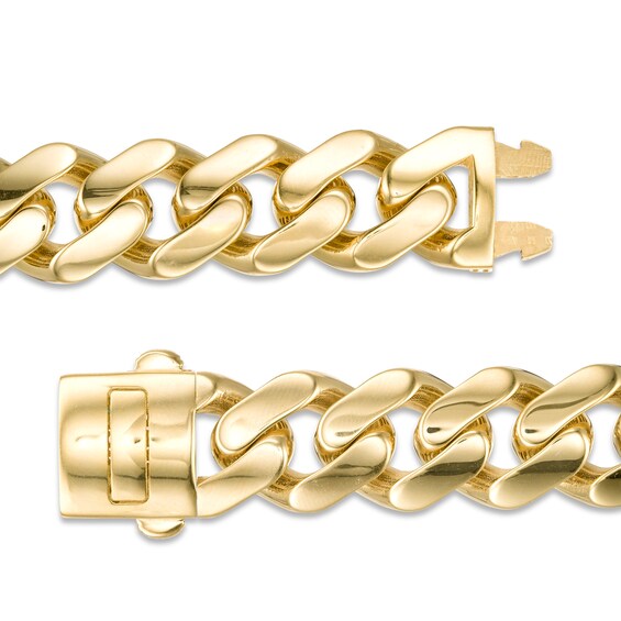 9.5mm Curb Chain Bracelet in Hollow 14K Gold - 7.0"